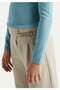 Girl's Chain Detailed Fabric Trousers 10-16 Years Old Stone - 3