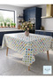 Tablecloth Fiber-Lined Pvc Non-Slip Stain-Resistant Wipeable Kitchen and Garden Table Cover. - 8