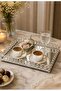 Silver Decorative Tray with Mirrored Ring Detail Large (27X40) - 2