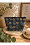 Patterned Liquid-Proof Cotton Makeup Bag 14X24Cm