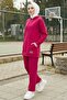Double Pocket Hooded Two-Piece Set 1668 - Fuchsia - 5