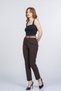 Women's Summer Coffee Arvena Narrow Leg Belted High Waist Pants Stylish Casual Comfortable 30389 - 3