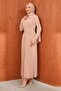 Powder Waist Buckle Draped Evening Dress - 4