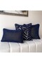 "Navy Zebra" Textured Throw Pillow Cover Set - Gold - 3