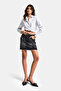 İts Basic Women's Dark Smoked Straight Fit 100% Cotton Mini Denim Skirt - 3