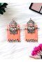 Handcrafted Indian Fabric Earrings for Women - 3