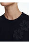 Crew Neck Floral Embroidered Blouse - 3