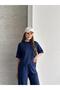 Navy Blue Full Stone Lycra Oyo Tracksuit Set