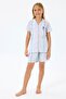Girl's Licensed Uspa Shirt Model Shorts Colorful Pajama Set