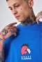 Men's Crazy Flamingo Printed Oversize T-Shirt Light Blue - 3