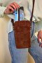 Suede Phone Bag Leather Phone Bag Small Bag Leather Bag Strap Bag - 3