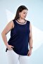 Women's Plus Size Tulle Detailed Sleeveless Blouse