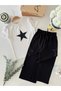 Star Detailed Black Wide-Leg Pants Girls' Set - 4