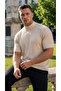 Men's Half Turtleneck Fit Sleeve Cut Oversize Short Sleeve T-Shirt - 2
