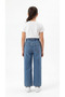 Floral Detailed Wide-Legged Girls' T-Shirt and Pants Set - 4