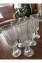 6 Pieces of Striped Footed Coffee, Water and Soft Drink Glasses, Presentation Glasses, 160 ml - 8