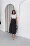 Women's Black Lace Detailed Polka Dot Patterned Midi Length Dress --- Nbk4608 - 4