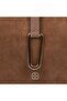 Women's Mink Gold Buckle Suede Shoulder Bag - 5