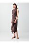 Acı Kahve Slim Fit Boat Neck Sleeveless Blouse - 3