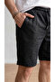 Men's Black Pique Fabric Double Pocket Shorts Bermuda - 3