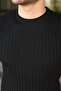 Men's ribbed crew neck short sleeve t-shirt - 3