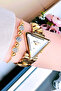 Triangle Case Gift Gold Color Women's Watch - Steel Band Japanese Machine Special Stylish Boxed Dkby2056C4 - 4