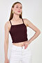 Women's Strappy Bubble Blouse - Plum