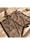 Brown Mink Color Rose Patterned Cotton Soft Square Scarf Nazende Series - 2