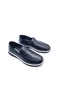 Genuine Leather Lightweight Soft and Flexible Men's Laceless Comfortable Navy Blue Loafer Shoes - 2