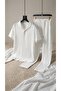 Men's White Short Sleeve Wrinkled Fabric T-Shirt and Sweatpants Set Combination