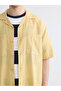 Yellow Regular Fit Embroidered Linen Blend Men's Shirt - 3