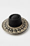 Luxury Black Ethnic Patterned Straw Women's Hat |   Special Day Boater Model Gift