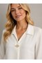 Women's Black Buckle Crepe Blouse - 3