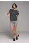 Mom Fit High Waist Straight Women's Gray Denim Jean Shorts - 3
