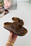 Miniğimin Cicileri Cork Sole Unisex Children's Slippers - Leopard