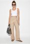Women's Beige High Waist Tie-Dye Detailed Wide Leg Viscose Trousers Dp261027 60286261 - 2