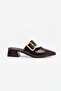 Krea Women's Buckle Pointed Toe Daily Heeled Slippers - 7