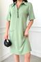 Green Half-Zip Dress - 5
