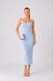 Women's Strappy Ribbed Slim Fit Midi Knitwear Dress - 2