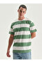 Xside Crew Neck Short Sleeve Striped Combed Cotton Men's T-Shirt (S5)