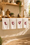 Love Embroidered 4-Piece Kitchen and Hand & Face Towel Set 30X50 cm - 2