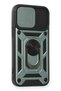 Ilkeshop New iPhone 12 Case with Pars Lens Ring Silicone (171038) - Green - 2