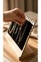 Wooden Necklace Stand – Black Fabric Covered Jewelry Organizer 26X26 cm Decorative Gift for Women - 6