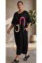 Plus Size Stylish Oversized Dress with Pockets and Stone Accents - 2