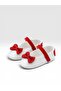 Baby First Step Shoes Fabric Orthopedic Non-Slip Bottom Sole with Bow and Velcro Tape Zest Model