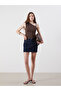 Asymmetric Collar Rope Strap Bodycon Blouse - 2