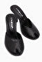 Elsy Genuine Leather Black Closed-Front Heeled Women's Slippers - 5
