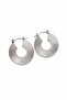 316L Steel Silver Color Oval Striped Plate Earrings