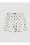 Nevavm Farkıyla Mom Fit Polka Dot Women's Jean Shorts