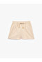 Cotton Tie-Waist Mini Muslin Shorts with Bead Detail - 3